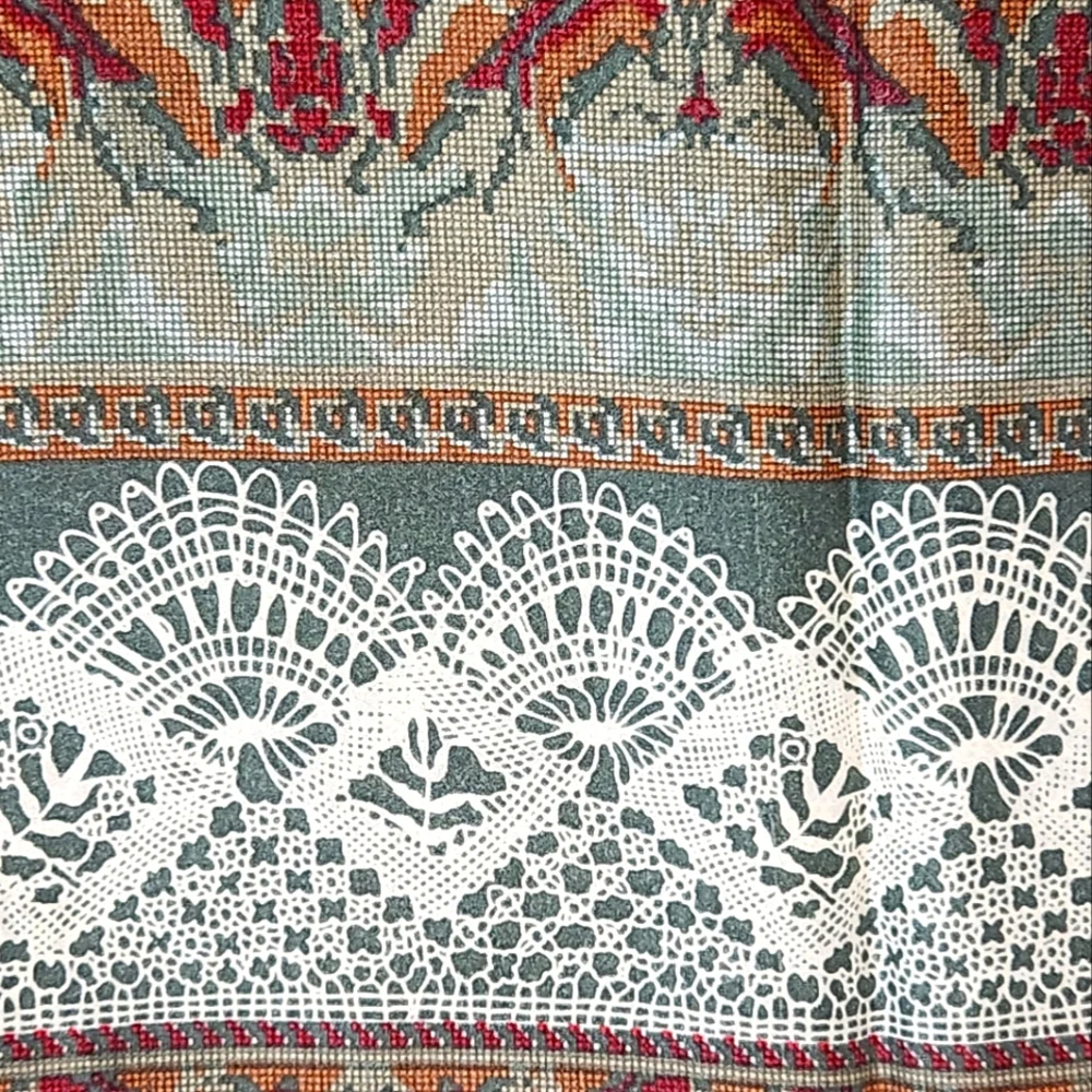 Bloomingdale's Lace and Floral Pattern Oblong Silk Scarf